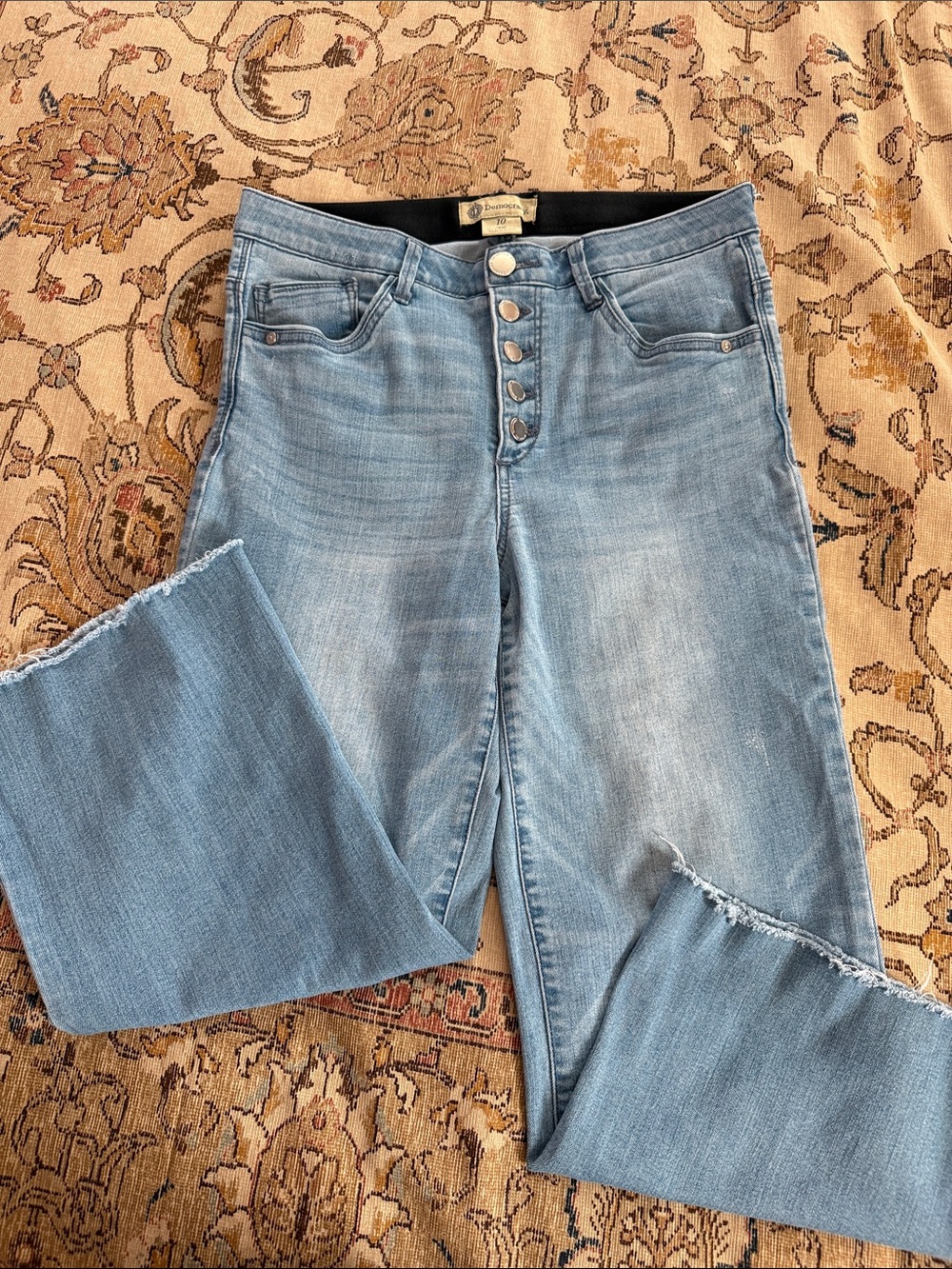 Democracy Ab Technology Light Blue High-Rise Button-Fly Jeans